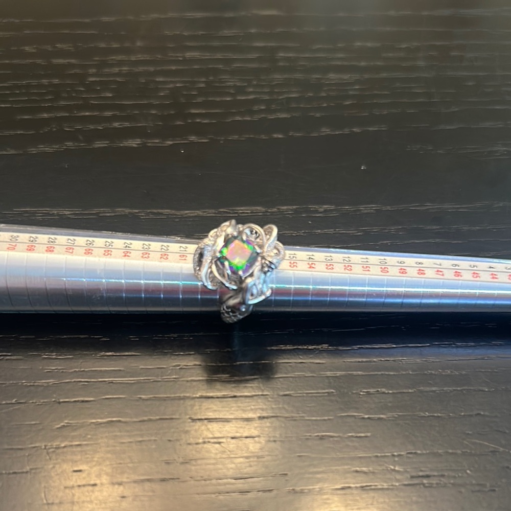 Elegant Silver Opal Ring